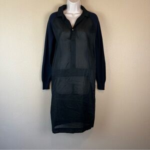 Marni wool cotton sheer shirt dress